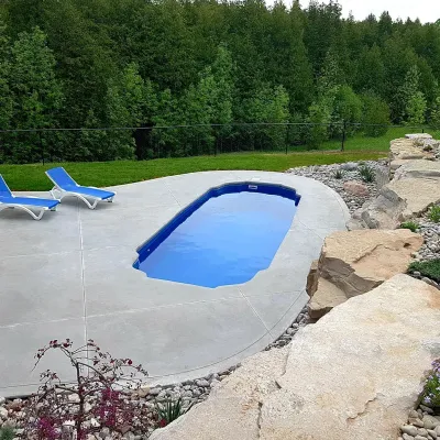 Roman or oval fiberglass pool