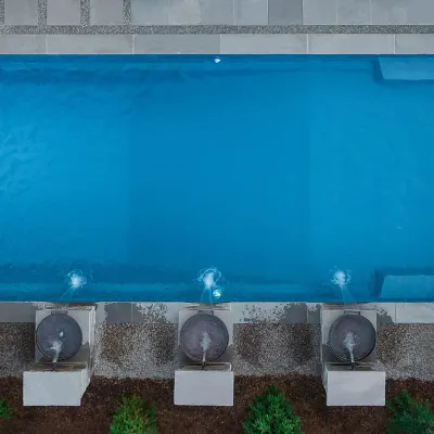 Clean fiberglass pool with properly balanced water